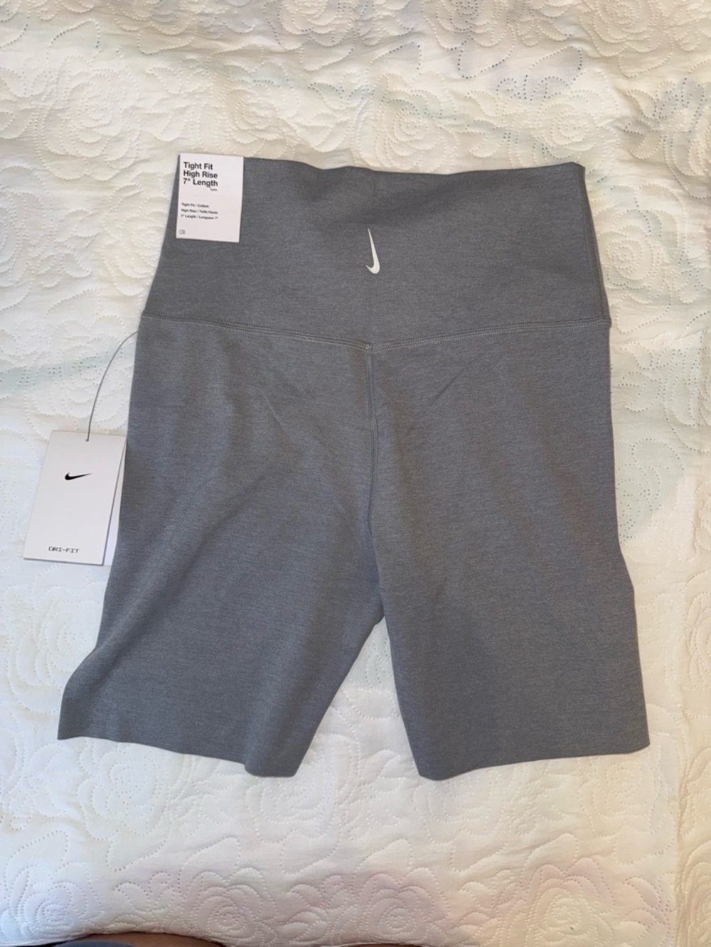 Nike Women's Gray High-Waist Bike Shorts - Picture 3 of 7